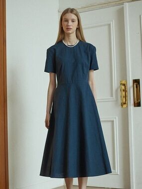Nonlocal Linen Flared Dress Women’s Small A-Line Breathable Linen Cotton Blend
